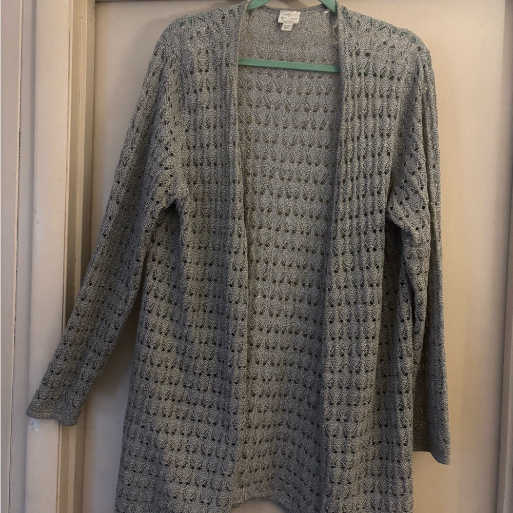 Gray Open-Front Women's Sweater